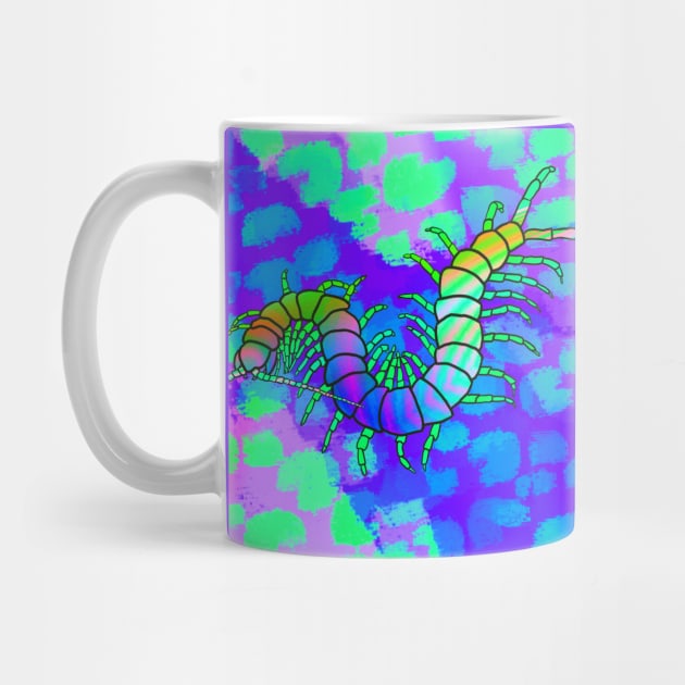 Iridescent Centipede | Cheetah Print (Blue/Green) by techno-mantis